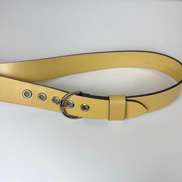 Coach Wide Leather Belt Light Yellow with Silver Grommets M 3980 main image 10